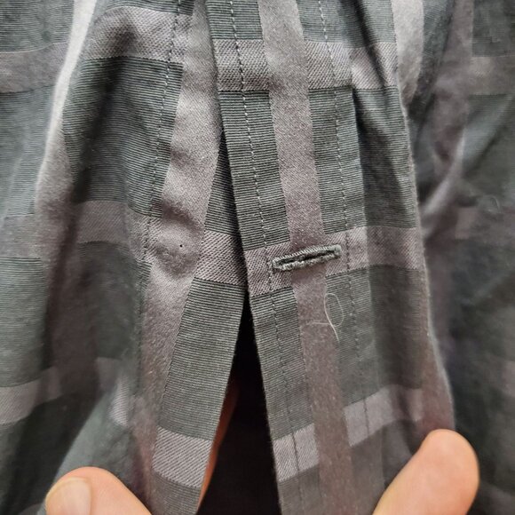 Thomas Dean Men's Big & Tall Windowpane Plaid Cotton Long Sleeve Button Up 2XLT - Picture 7 of 8